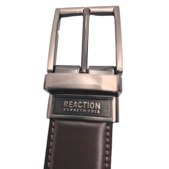 KENNETH COLE Reaction Reversible Black Brown Belt Synthetic Leather Size M 34-36 - Picture 7 of 8
